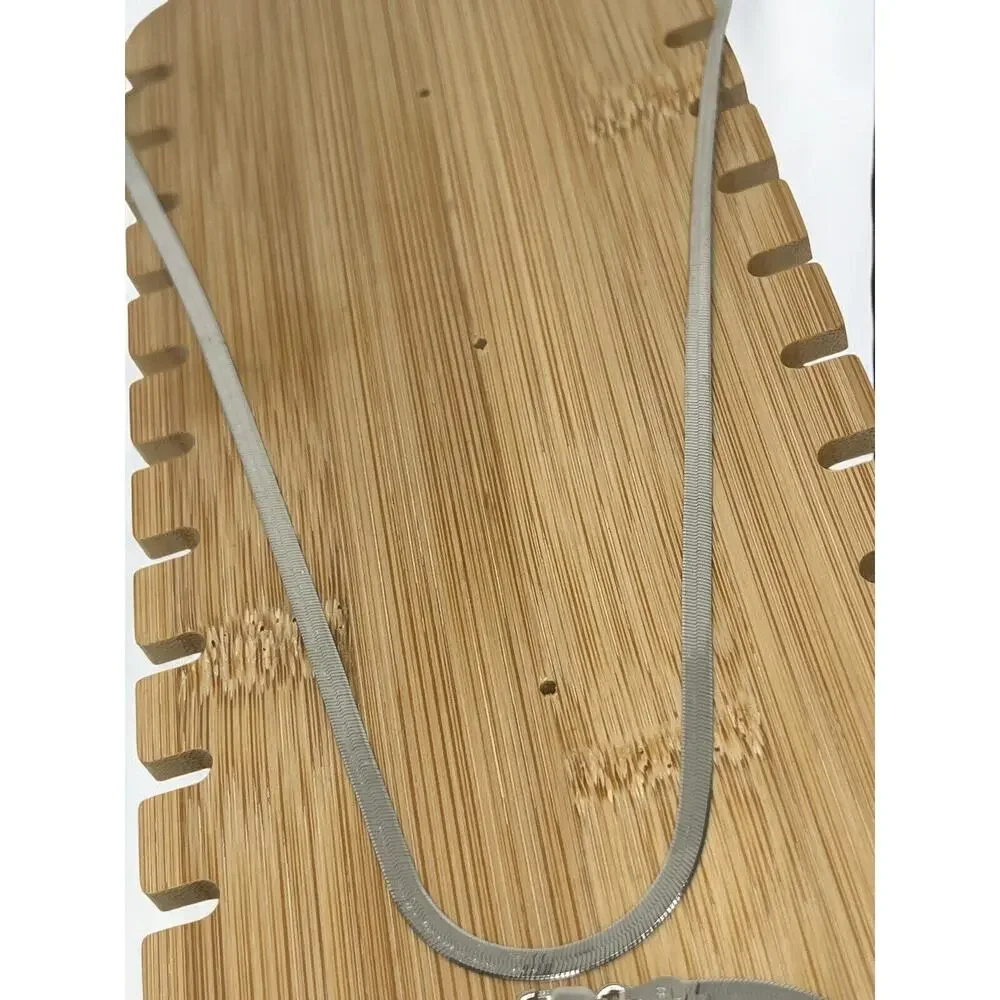 Sterling Silver Herringbone Chain Necklace Bracelet (2 Piece Set) Chic 3.5mm NEW